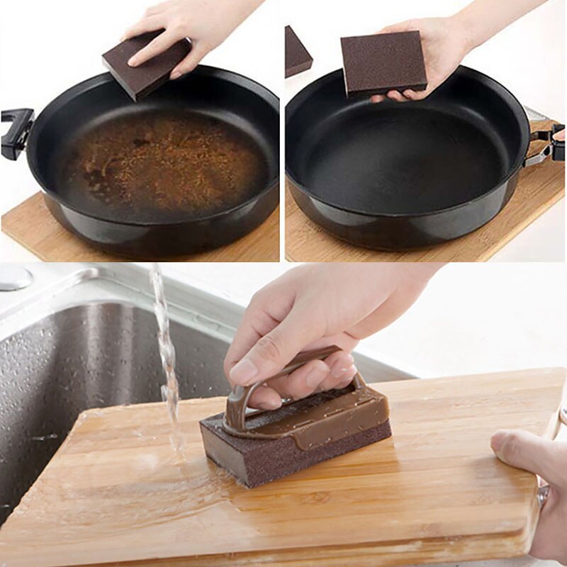 Emery Sponge Brush for Removing Rust Kitchen Tool Cleaning Descaling Rub Kichen Accessories Clean Wash Nano Melamine Pot