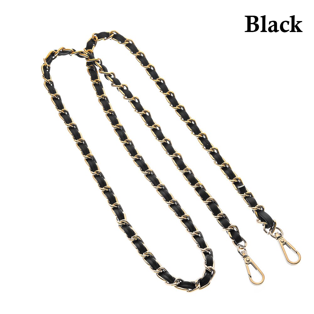 120cm Metal Chain Shoulder Bags Strap Handbag Buckle Handle DIY Strap Accessories for Bag Hardware Double Woven Iron Chain: Black