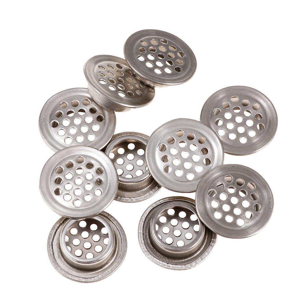 10Pcs Stainless Steel Air Vent Louver Cabinet Cupboard Mesh Hole Louver