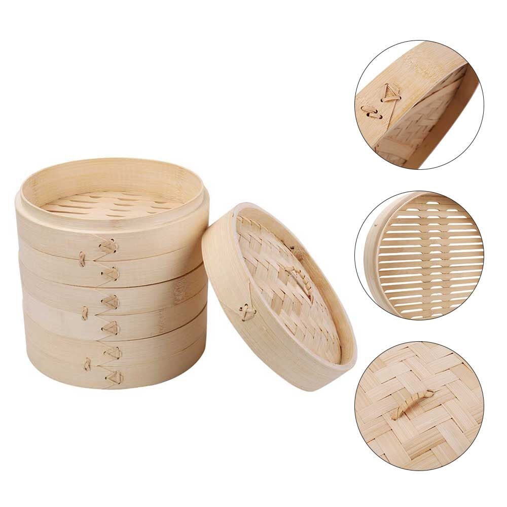 Bambus Dampf Dampfer Herd Korb Knödel Dim Sum Frühstück Gedämpfte Brötchen Knödel Eier Fisch Home Business Verwenden Hand Poliert
