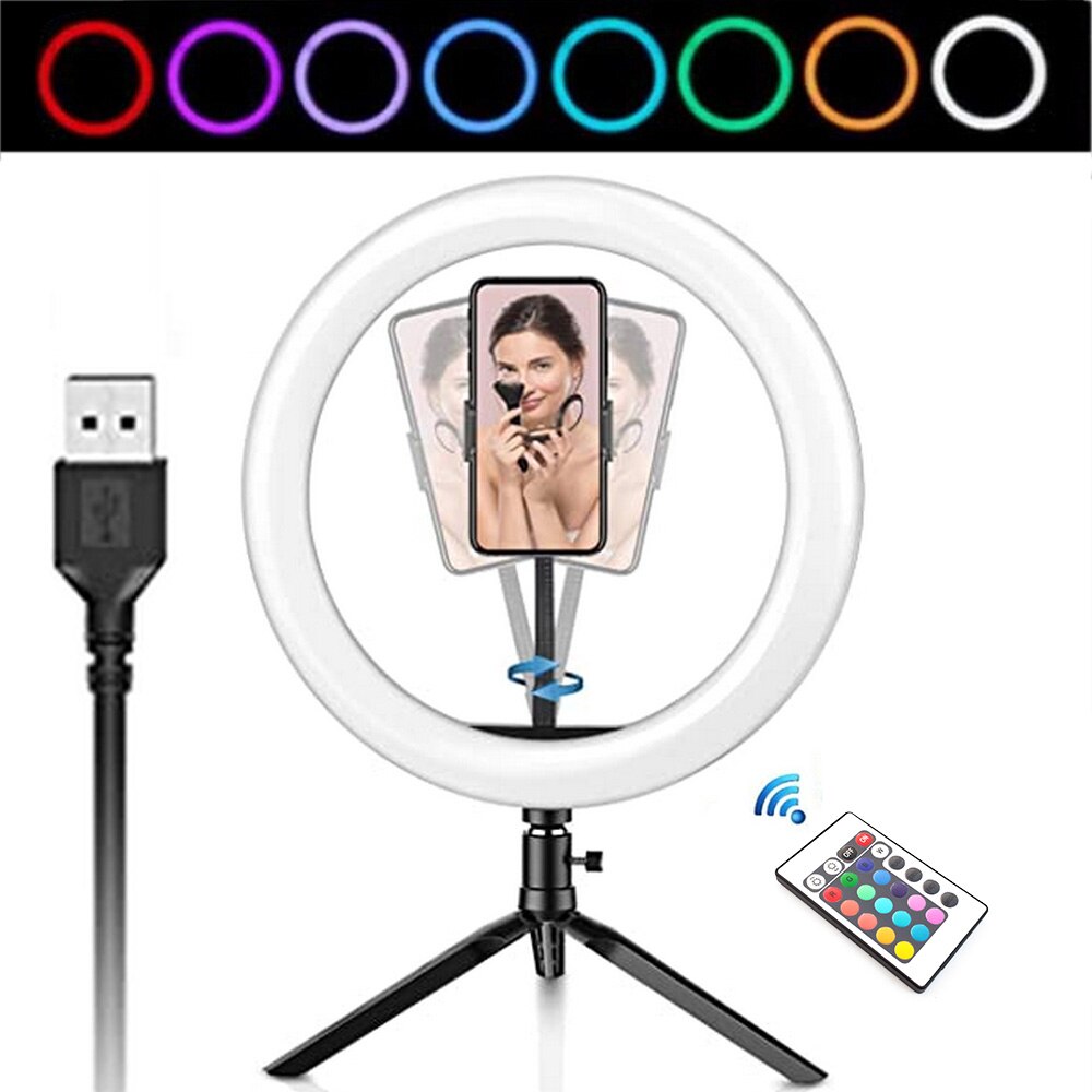 Fotografische Verlichting Led Selfie Ring Licht Met Afstandsbediening 30Cm Ring Lamp Met Statief Voor Make Video Live Studio