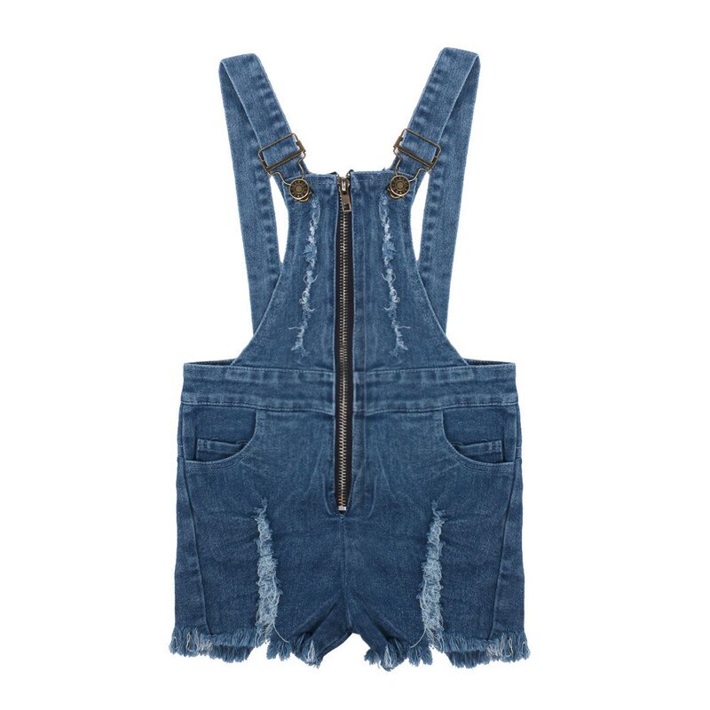 Pudcoco Kids Overalls Jongens Meisjes Denim Broek Knop Riem Bule Gaten Pockets Korte Jumpsuit Playsuit 2 Stijlen 1-6Y: A / 6T