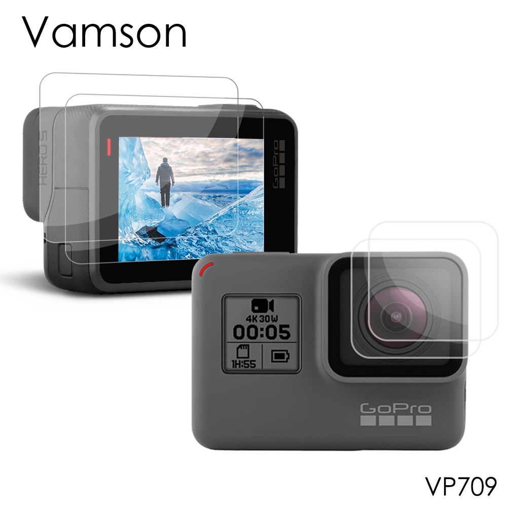 Vamson voor Gopro hero 7 Zwart 6 5 Accessoires 3 in 1 Lens Bescherming Cover + LCD Screen Protector + Lens protector VP709A