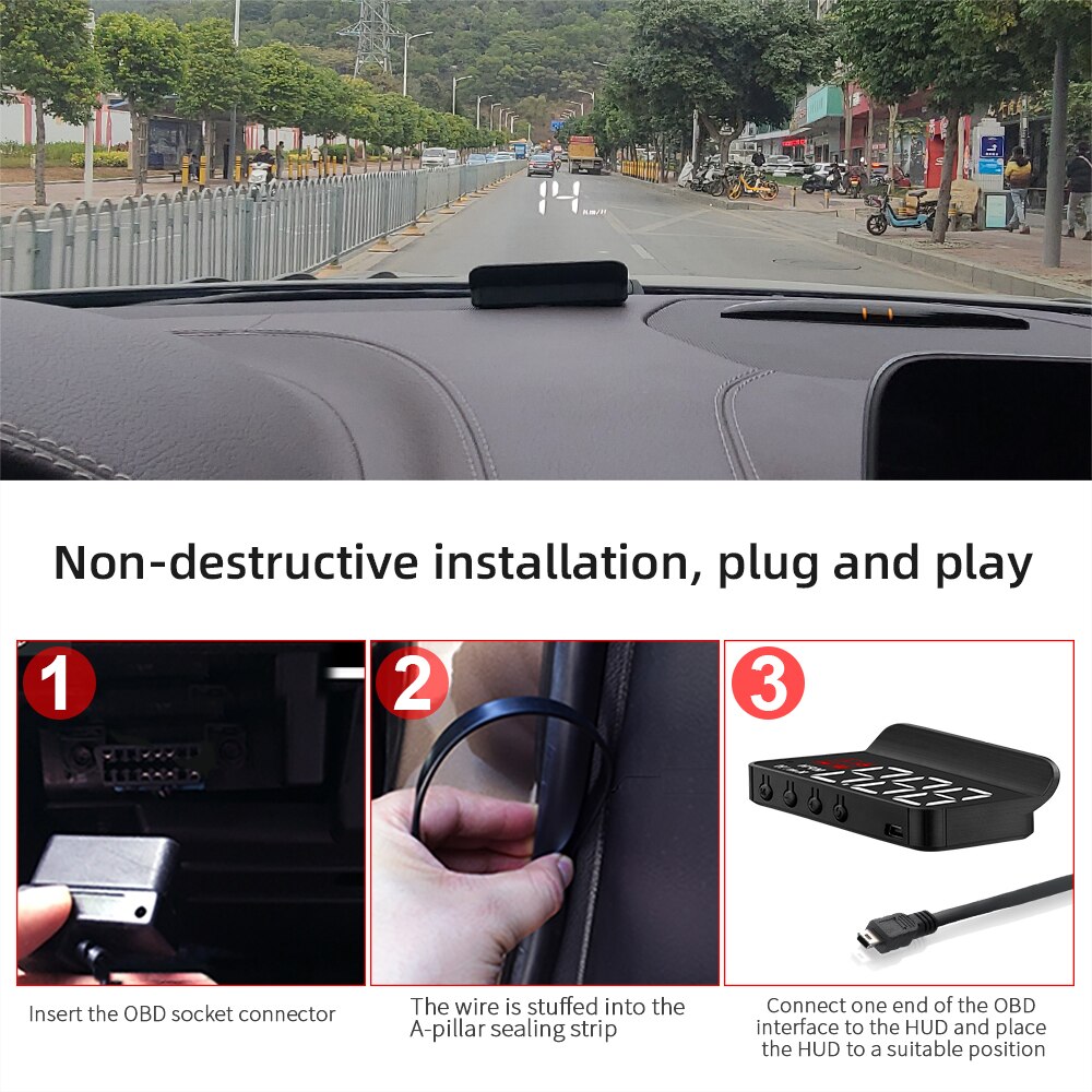 M3 HUD Head up display For Tesla Model 3 With Speed Voltage Projection Turning Light Gear Projector Door Remind