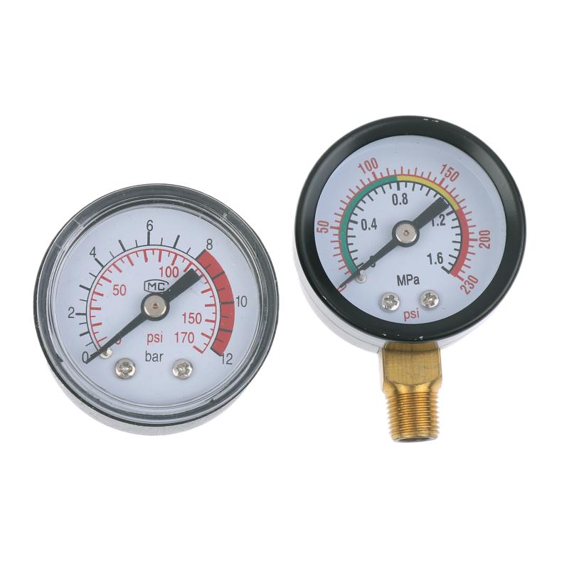 Tryckmätare luftkompressor pneumatisk hydraulvätska 0-12 bar  / 0-170 psi lättavläst mätinstrument
