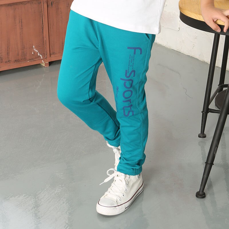 Brand Kids Jongens Broek Brief Afdrukken Katoenen Broek Kinderen Sport Broek Casual Kids Kleding Blauw Geel Grijs: BLUE boys pants / 4T