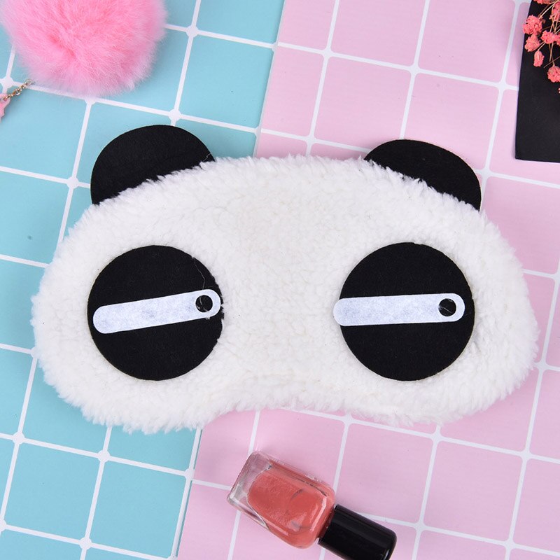 1PCS Cute Face White Panda Eye Mask Eyeshade Shading Sleep Cotton Goggles Eye Mask Sleep Mask Eye Cover Health Care: 4