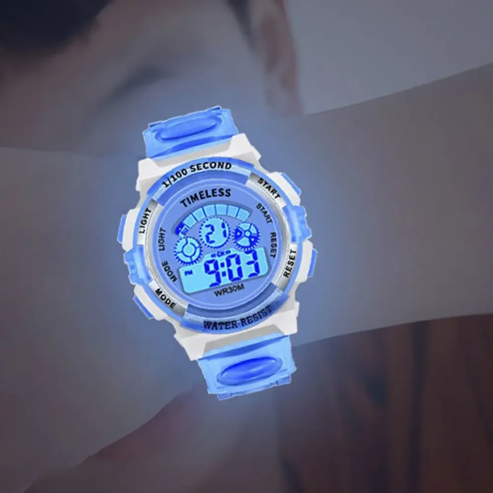 Relojes electrónicos para niños Esfera luminosa Relojes despertadores multifunción impermeables Reloj de pulsera digital LED para niños y niñas