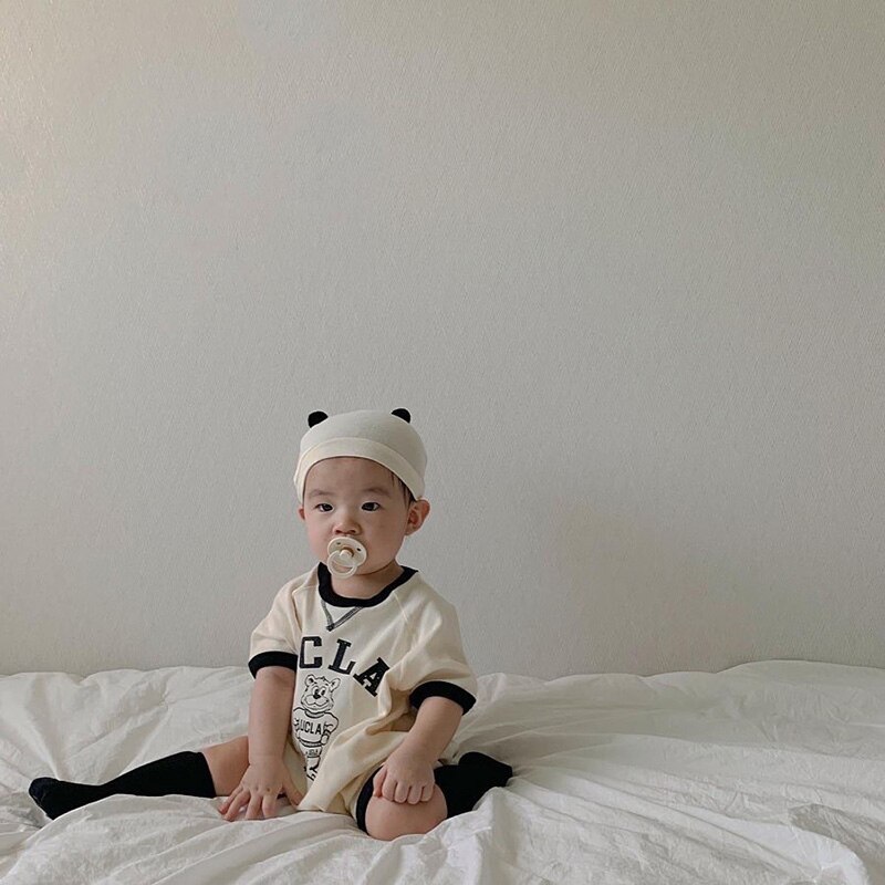 Milancel Zomer Baby Kleding Brief Afdrukken Baby Meisjes Bodysuits Katoen Peuter Jongens Een Stuk Met Hoed