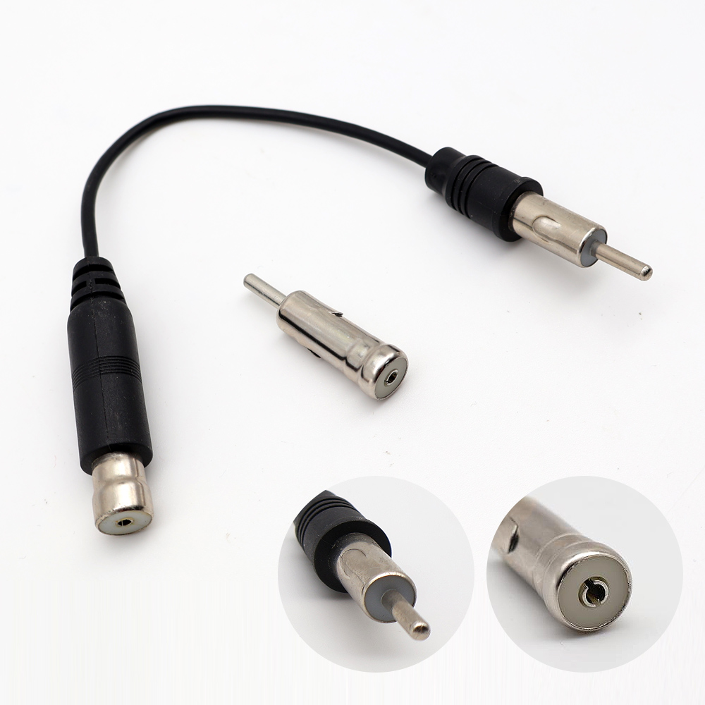 Car Vehicles Radio Stereo ISO To Din Aerial Antenna Mast Adapter Connector Plug for Car Radio Stereo Autoradio Fit Most Types