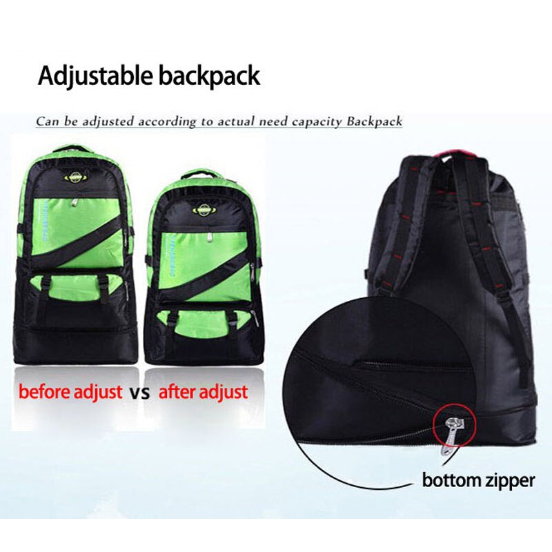 60L Waterdichte mannen Reizen Sport Tas pack Unisex Outdoor Wandelen Klimmen Camping Bergbeklimmen voor Mannelijke Rugzak