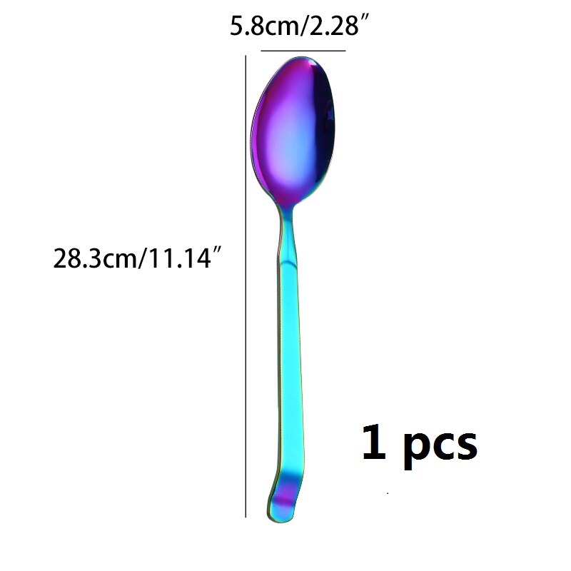 Juego de utensilios de cocina de acero inoxidable, cuchara de Buffet público, restaurante, utensilios de cocina, cucharas, tenedores, colador: 1pcs  spoon