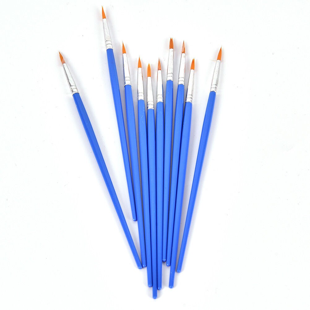 10 pçs profissional pincel óleo acrílico escova caneta aquarela náilon cabelo de madeira lidar com pincéis de pintura material de arte de escritório da escola