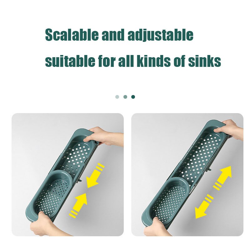 Kjøkken uttrekkbar avløpskurv vaskestativ teleskopisk avløpsstativ filter rester avløpskurv oppbevaring av oppvaskklut