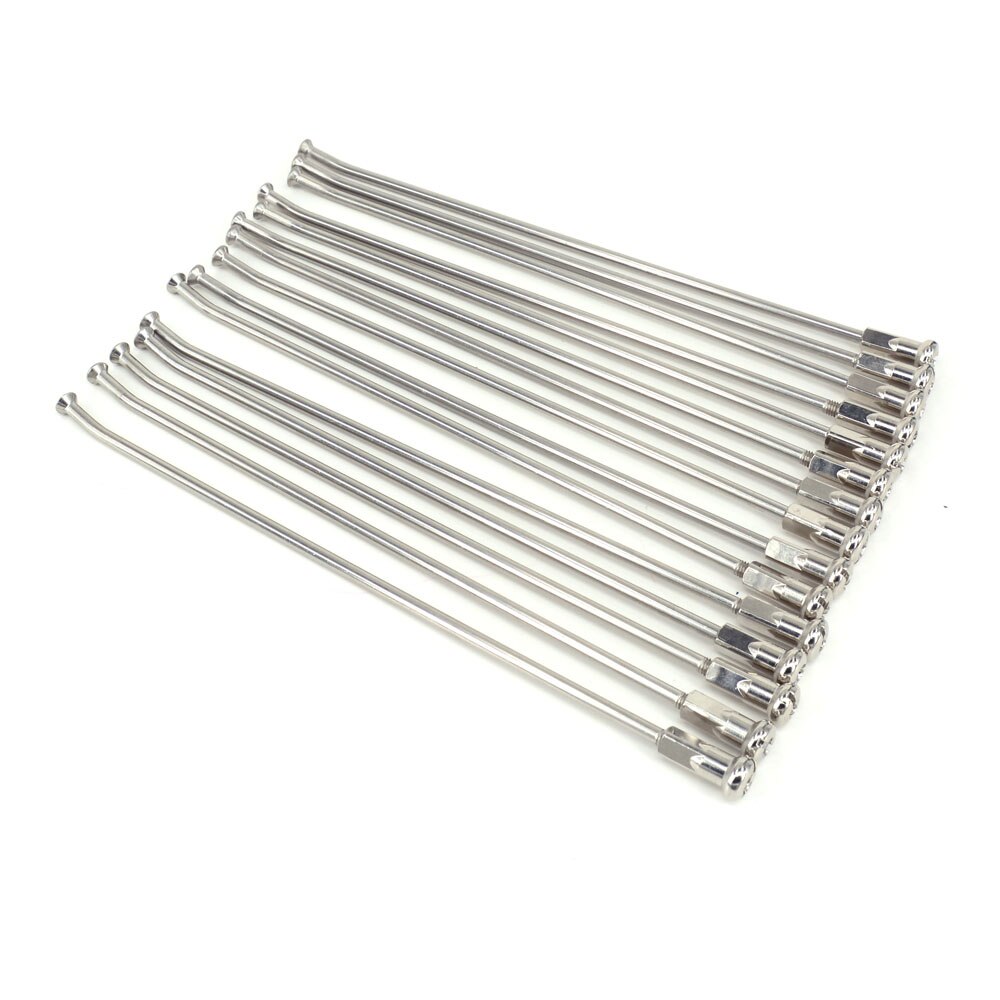 20 Raggi Per Bici In Acciaio Inox 304 13G 199mm + Nippli In Rame – Set Ruota Tono Argento - 4