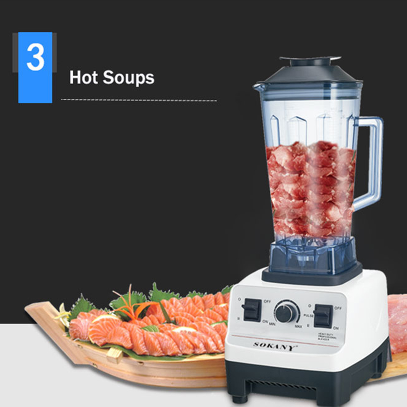 62 Oz Countertop Blender 4500-Watt Base Total Crushing Technology for Smoothies and Frozen Fruit EU Plug