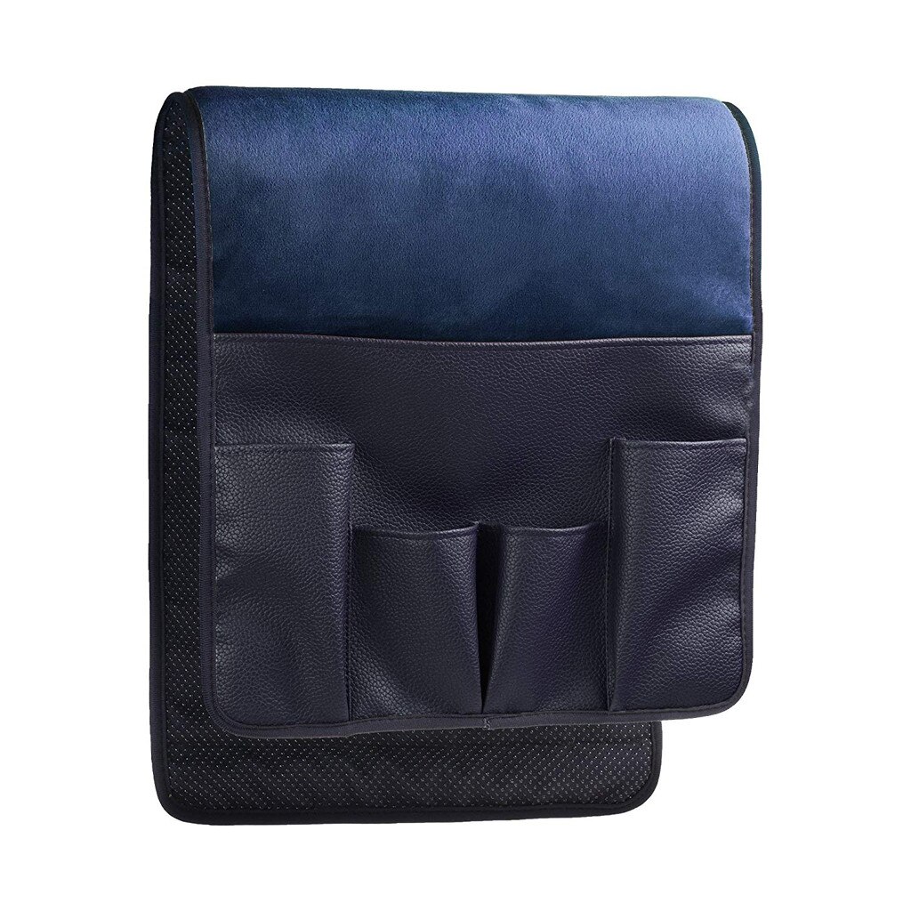Anti-slip Sofa Couch Chair Recliner Armrest Soft Caddy Organizer Holder: Dark Blue