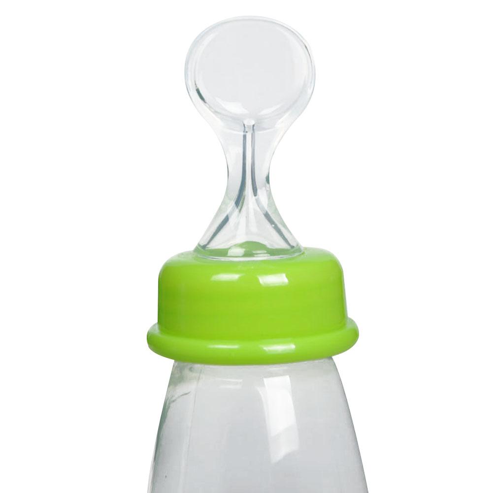 240ml dejlige sikkerhed baby ris pasta foder flaske spædbarn silikone fodring med ske føder mad ris korn flaske