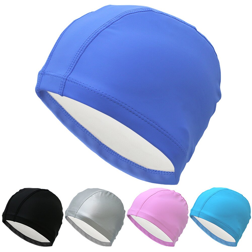 Volwassen Badmuts Elastische Effen Kleur Unisex Badmuts Stretch Waterdichte Bescherm Oor Hoed Voor Zwemmen Vrouwen En Mannen