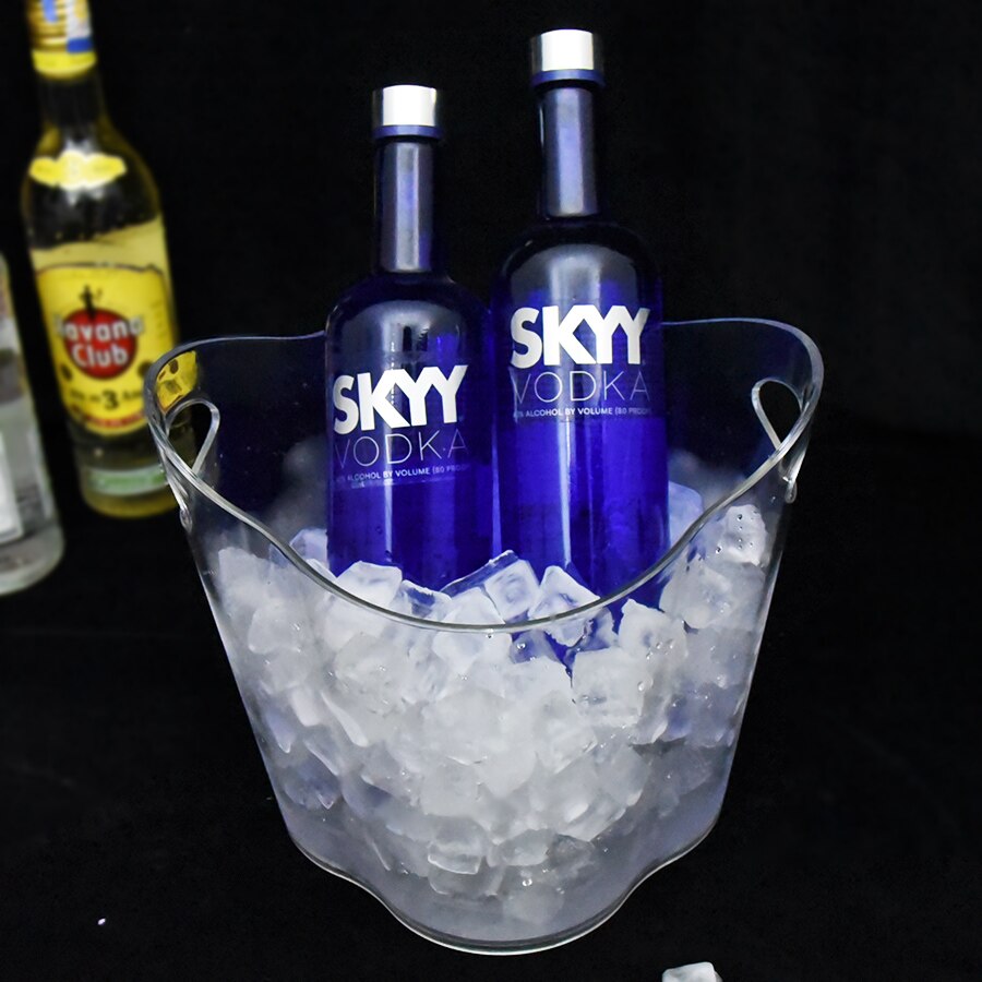 Big 5L Transparent Ice Bucket Champagne Beer Wine Cooler Drink Bottle Holder Ice Tub For Bar/Outside/Home Thick Acrylic