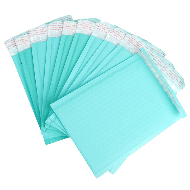 10 Stuks 180X230Mm Bruikbare Ruimte Teal Poly Bubble Mailer Enveloppen Padded Mailing Zak Zelfsluitende Verpakking Zakken: Default Title