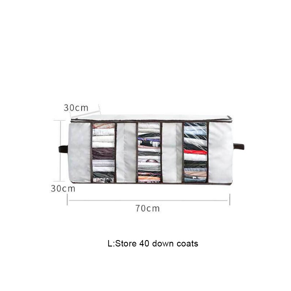 210D Oxford Portable Clothes Storage Bag Organizer Folding Closet Sweater Organizer For Clothes Pillow Quilt Blanket Bedding: L