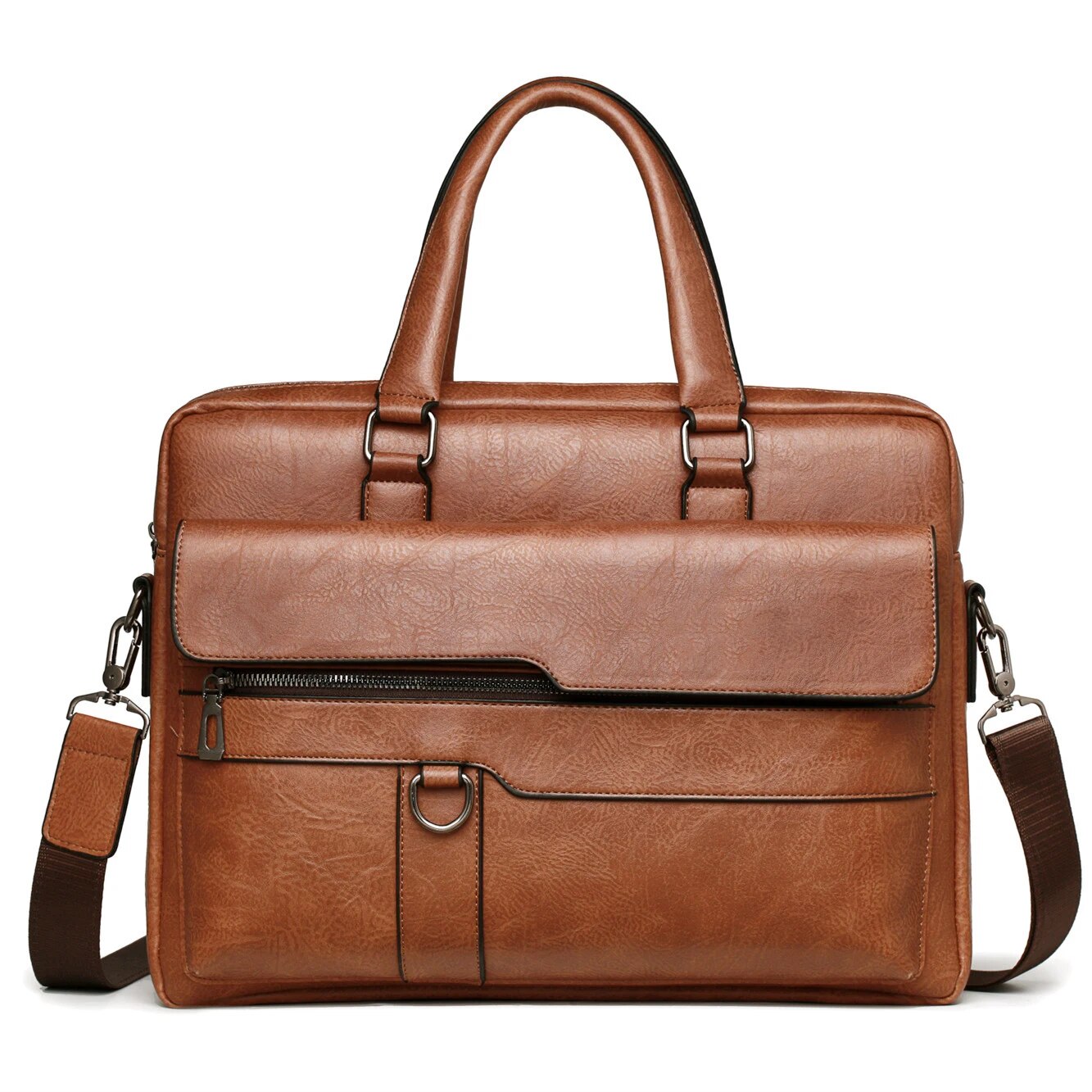 14 Inch Laptop Bag Men Briefcase Bag Business PU Leather Shoulder Messenger Bags Office Handbag