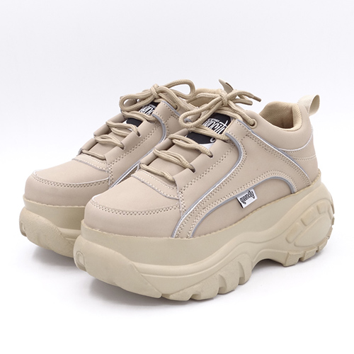 Comfabea damskor vardagligt kvinnor platåskor sneakers vårskor kvinnor tjock sula creepers sportsko: Aprikos / 5.5
