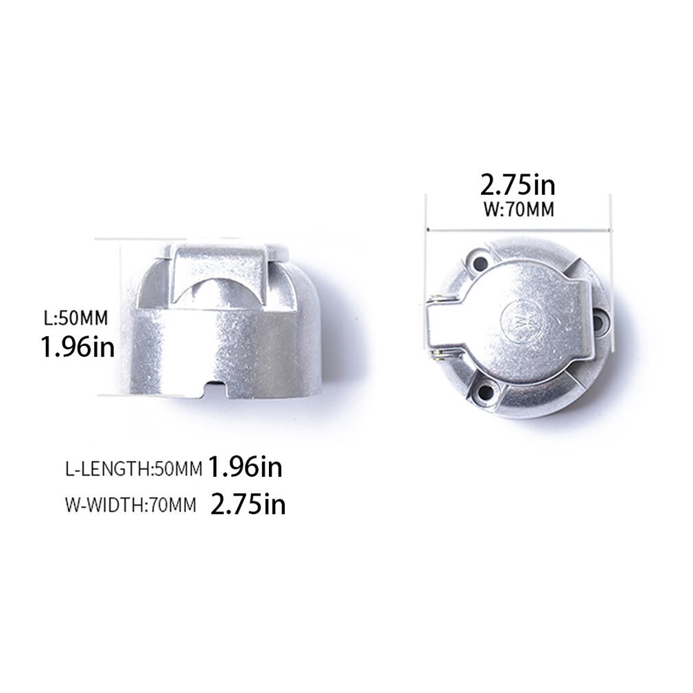 12V 7 Pin Round Aluminum Trailer Socket Waterproof Trailer Towbar Connector For Trailer Light Lamp