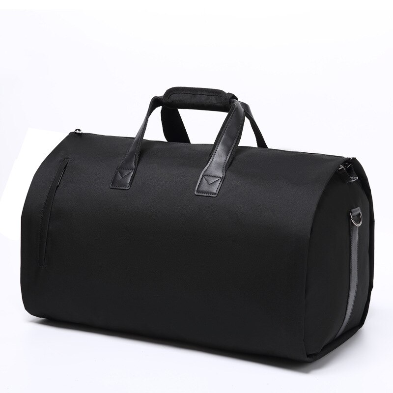 simple travel bag men's waterproof Oxford cloth suit bag shoulder messenger handbag casual travel bag 22 inch: Black