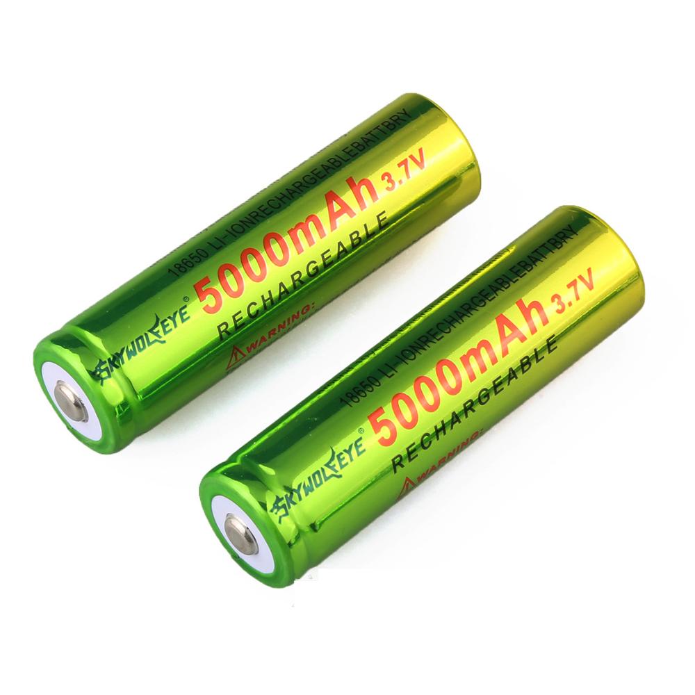 Chargeur de batterie intelligent ca/USB, batterie li-on rechargeable rapide + 2x batterie 5000mah/ 5800mah 18650 pour lampe frontale