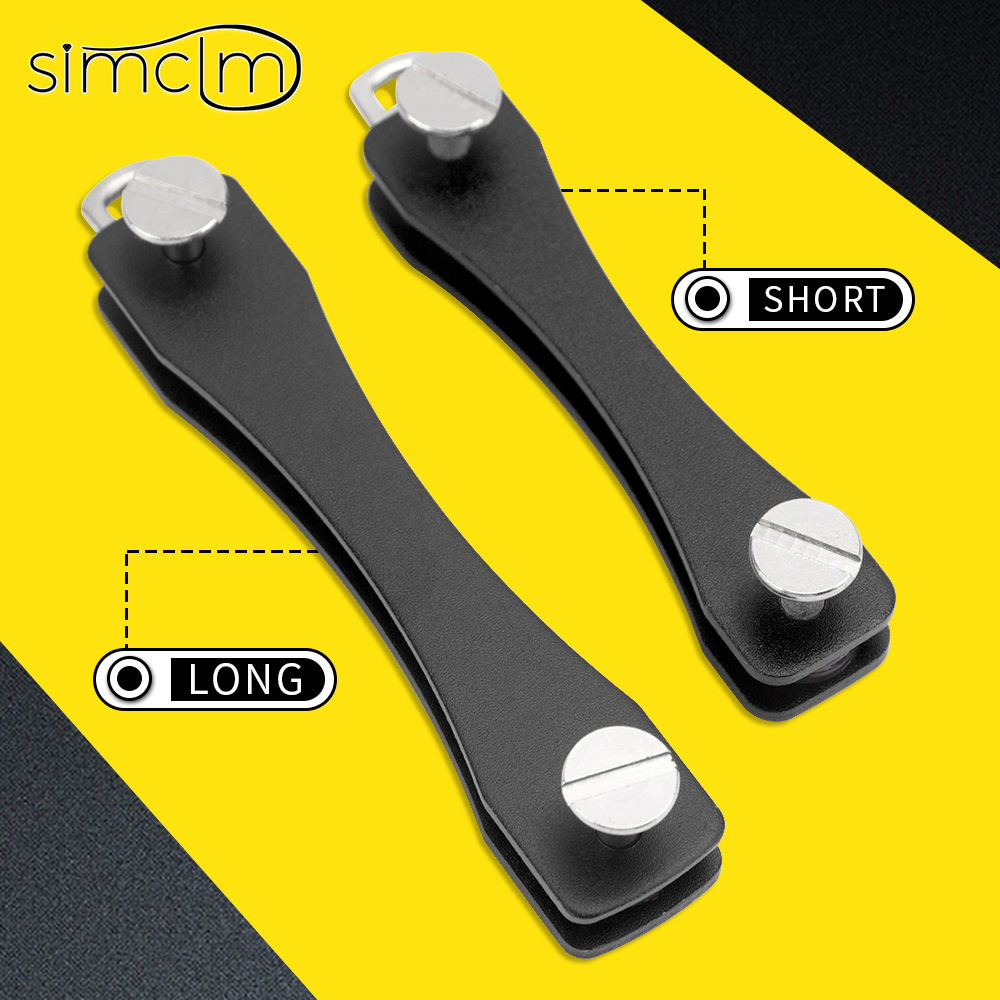 Llavero inteligente para hombre, Cartera de Metal, caja compacta de almacenamiento con Clip, organizador de llaves para coche Clip de llave de metal Caja de almacenamiento de llaves de aleación de aluminio