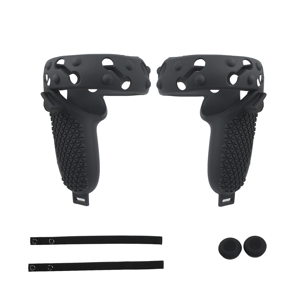 1pair Controller Grip Cover Gaming Silicone VR Accessories With Knuckle Strap Handle Easy Install Protective For Oculus Quest 2