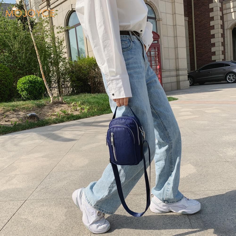 Dames kleine schoudertassen nylon effen kleur rits dames schoudertas crossbody messenger handtas