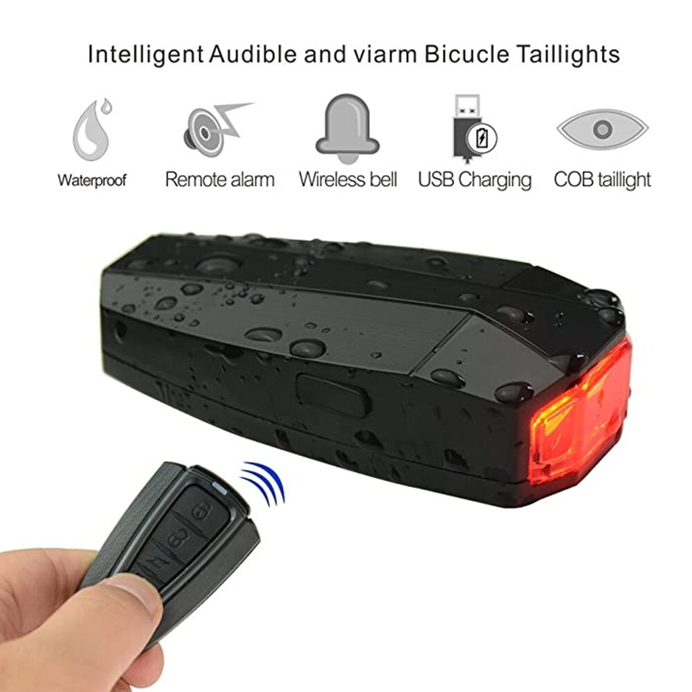 Alarma antirrobo 4 en 1 para bicicleta, alarma de seguridad 4 en 1, resistente al agua, Control remoto inalámbrico, Alerter, bloqueo para luces traseras, accesorios para lámpara de bicicleta