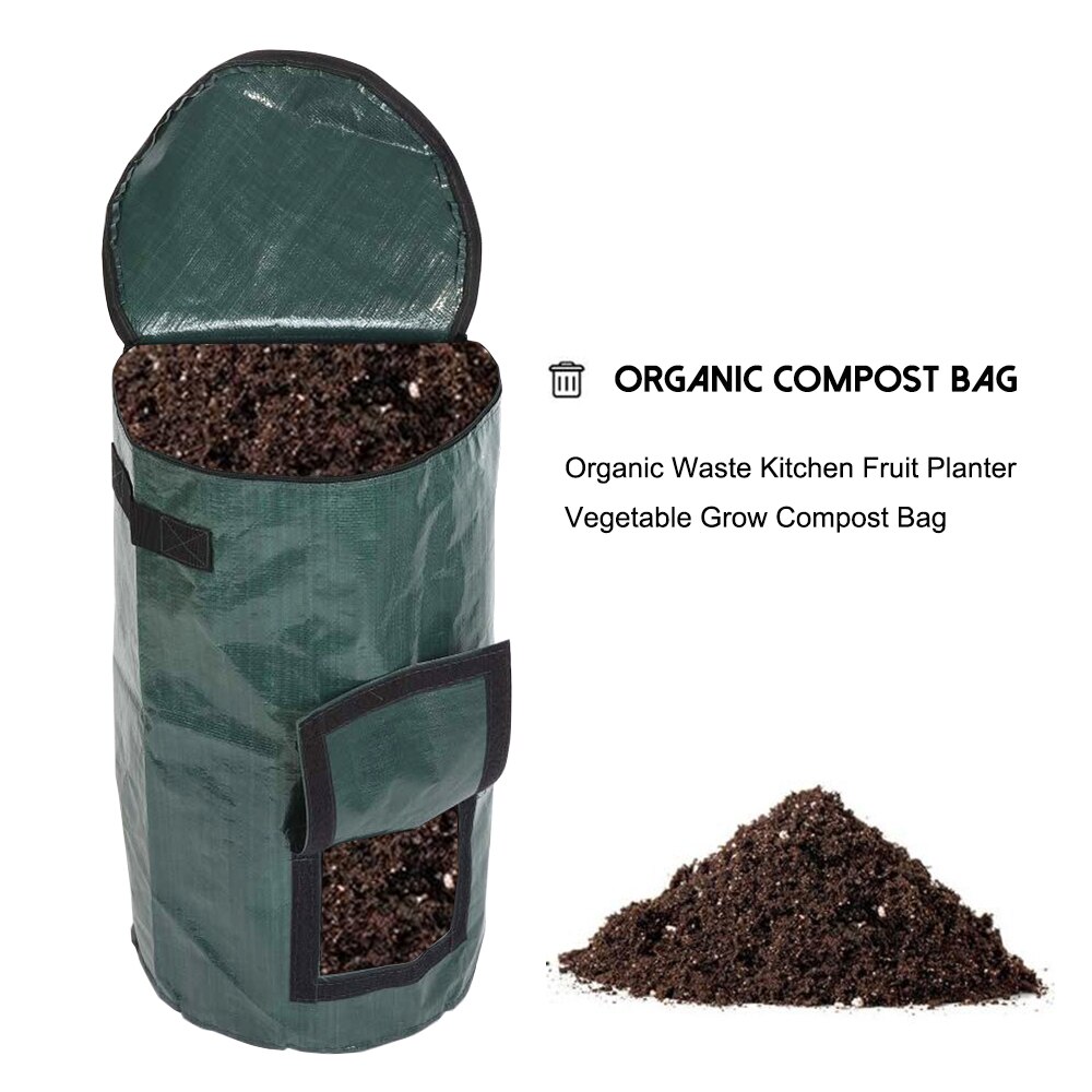 Inklapbare Compost Zak Composter Tas Environmental Organic Gisten Afval Collector Vuilniszakken