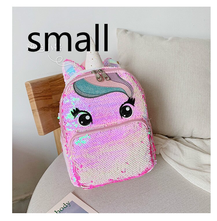 Girls Sequins Unicorn Backpack Women Large Capacity Bag Girl Book Bag Satchel School Bag for Teenager Student All-Match: Z