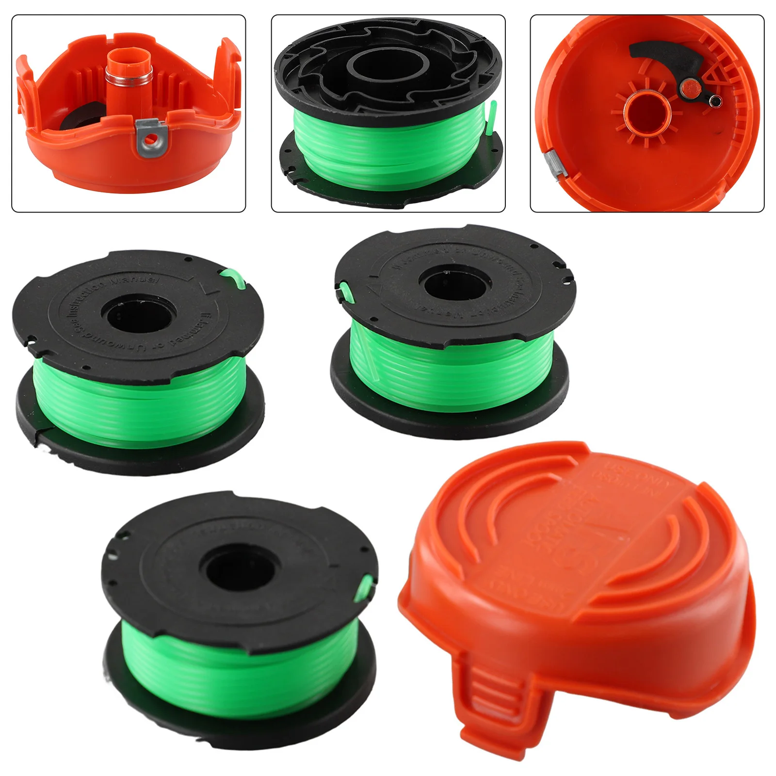 Original equipment match erstatningsspoletråd og lokk, 3- pakning for black & decker  gl7033 gl8033 gl9035