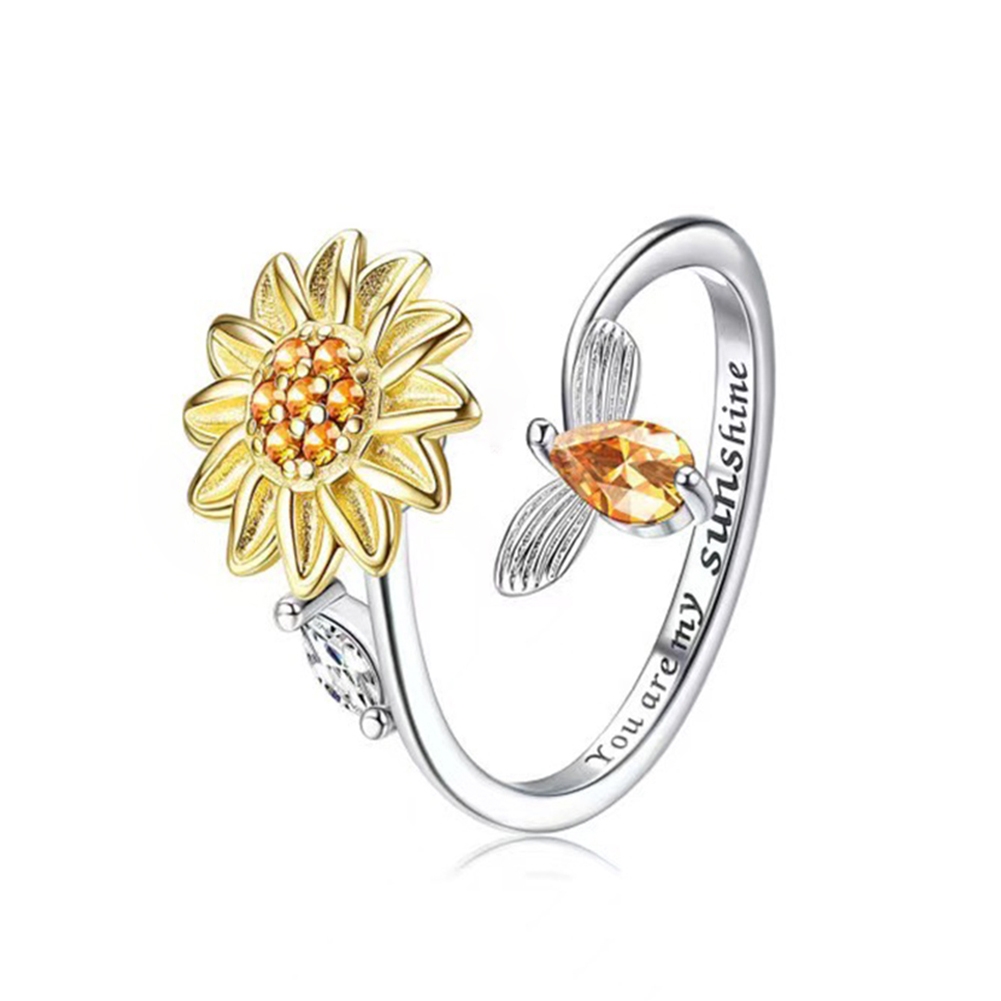 Finger Spinner ansia anello apertura regolabile strass ruota anelli Stress allevia gioielli giocattolo per ragazze donna regali moda: L