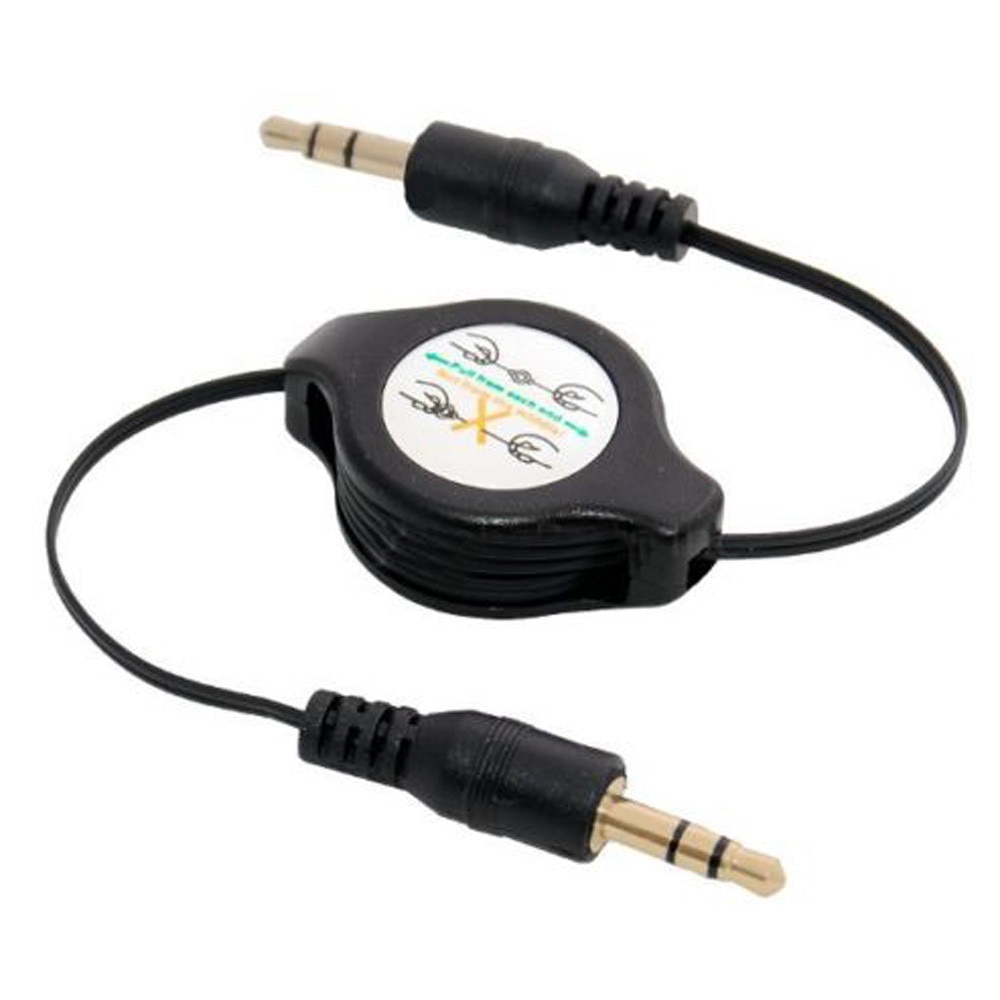 Hiperdeal Intrekbare Aux Kabel Jack 3.5 Mm Audio Kabel 3.5 Mm Jack Vergulde Auxiliary Audio Verlengkabel