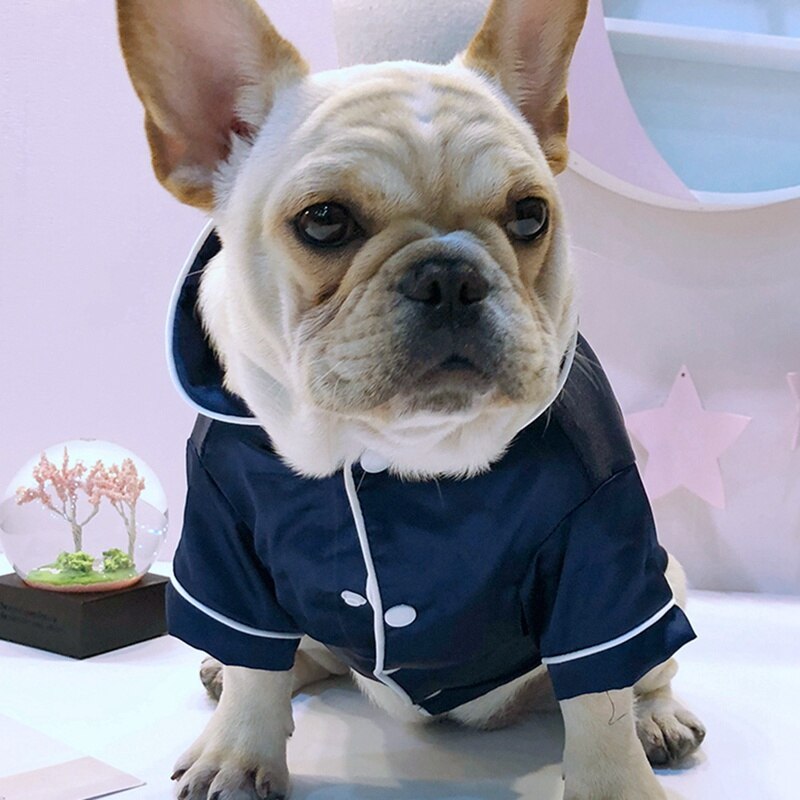 Pijama suave de seda con Bulldog Francés, pijama para perros pequeños, ropa para mascotas, camisa para perro, pijamas de verano de refrigeración 1