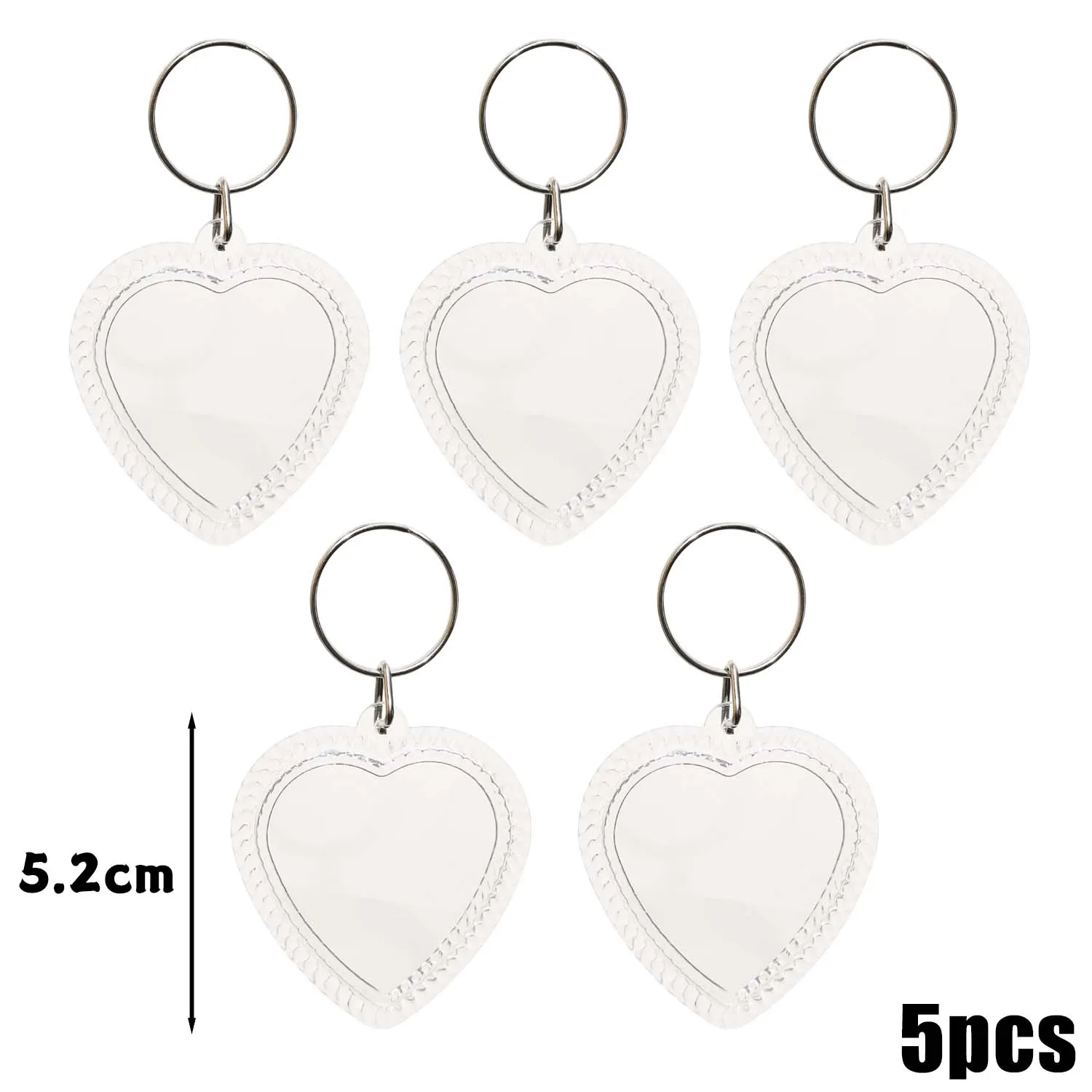 5/10 Stück transparenter Fotorahmen-Schlüsselanhänger, Quasten, schnappen-in, individueller Einsatz, Foto-Acryl-Rohling-Schlüsselanhänger, klarer leerer Bild-Anhänger