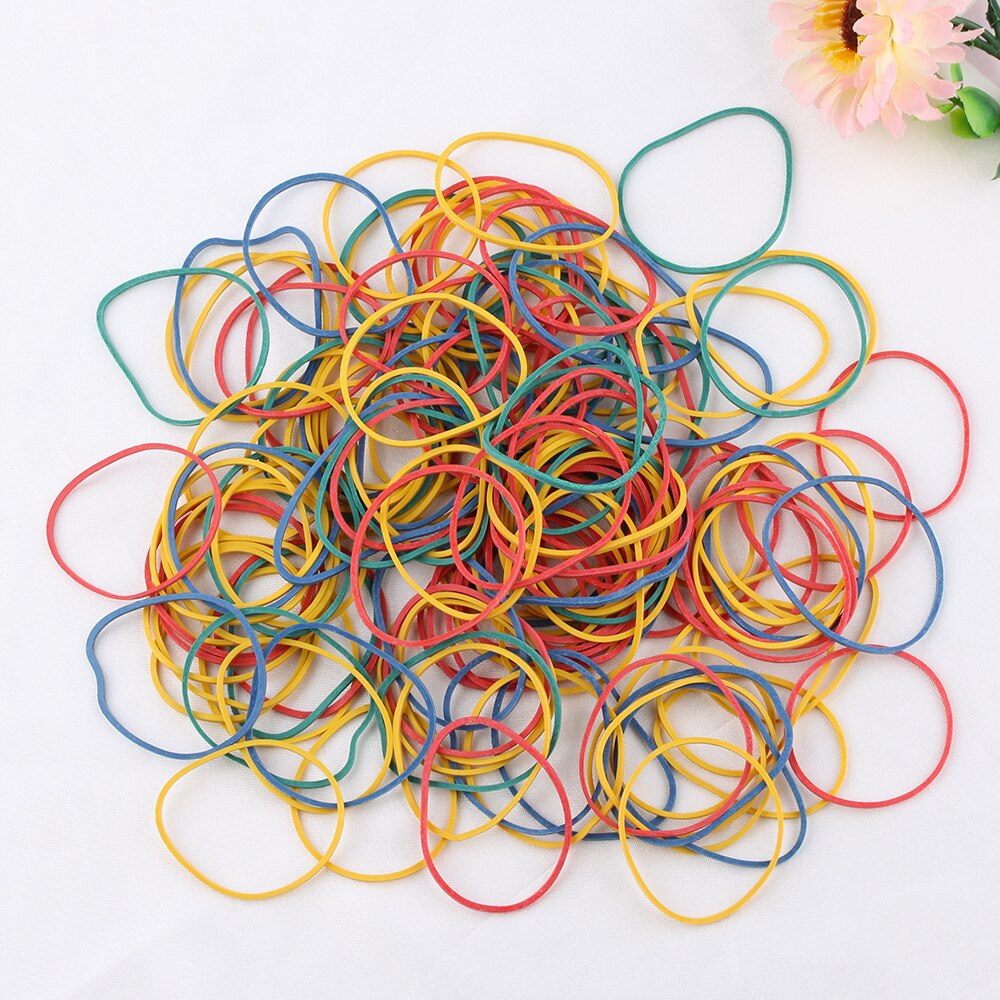 50 g/bolsa colorida naturaleza anillo de goma titular de la papelería bandas termoestabilidad fuerte elástico cinta para el cabello lazo suministros de Paquete de Oficina