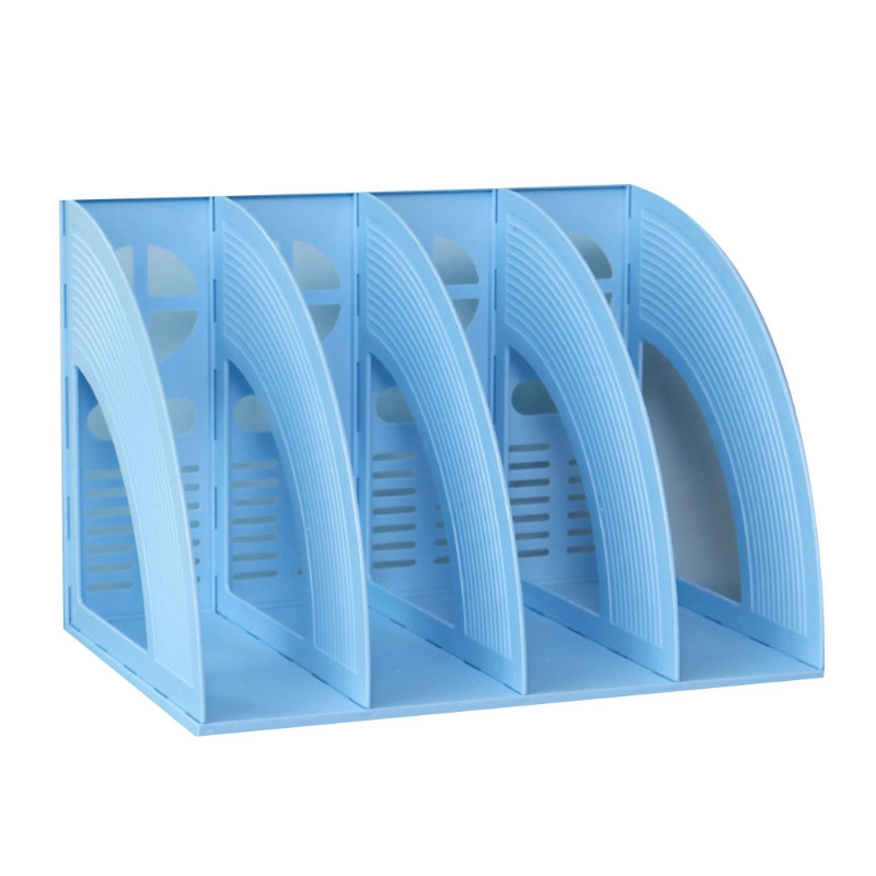 Porte-fichiers Vertical à 3 ou 4 grilles, porte-documents de bureau, support Vertical, bouchon de livre, accès par traction, papeterie de bureau: Blue B