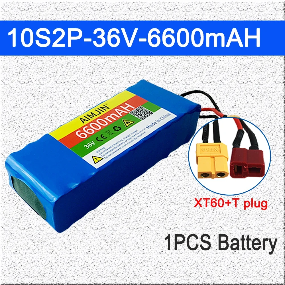 18650 10S2P 36V 6.6Ah Lithium Battery Pack Built-in BMS,For Electric 36V Scooter Bicycle: DEEP BLUE