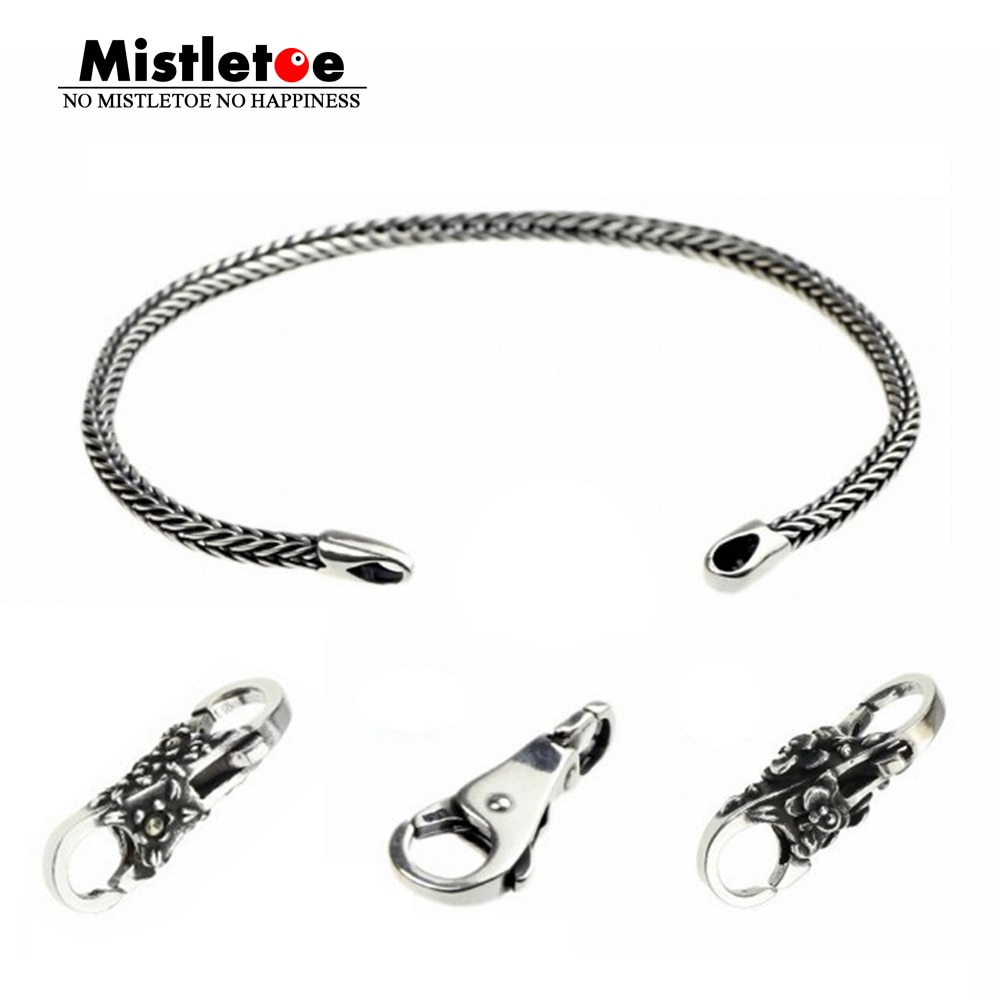 Genuine 925 Sterling Silver Bracelets Charms Silver Flower Locks Beads Charms Fit European Troll Bracelet Jewelry