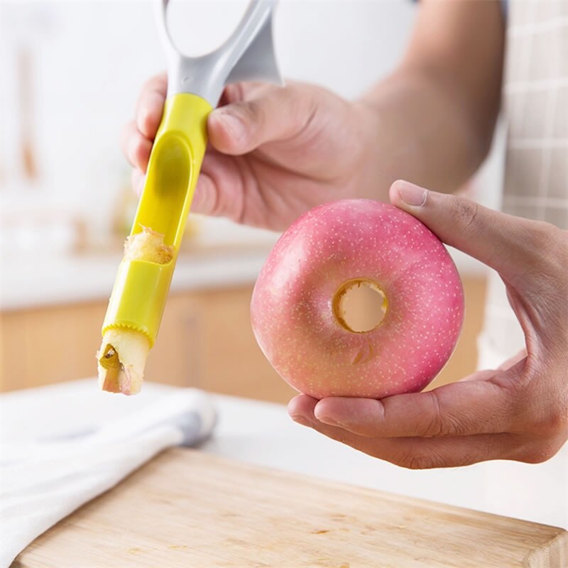 QueenTime Kunststoff 3in1 Avocado Splitter Apfel Kirsche Pitter Corer Mango Zellstoff Schneidemaschine Stampfer Obst Gemüse Werkzeuge Küche Spielereien