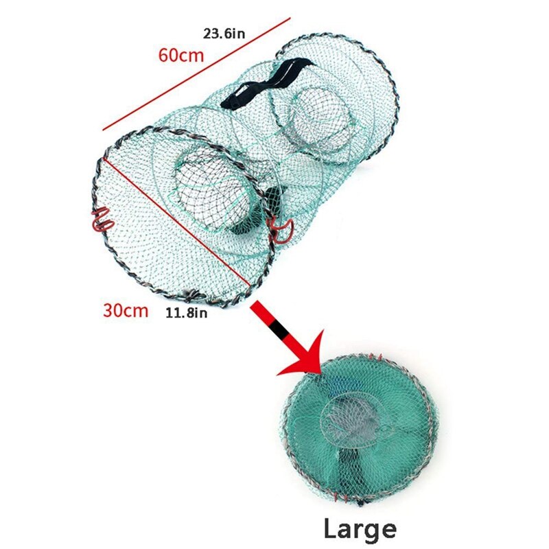 Folding Fish Trap | Fishing Net | Collapsible Cast Mesh Landing Bait Net For Crab Shrimp Minnow Crawfish Catfish