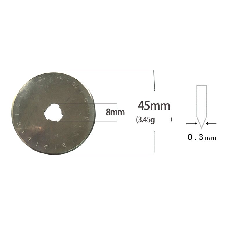 45mm Rotary Fabric Cutter with 5 Extra Blades for Quilting Sewing HFing