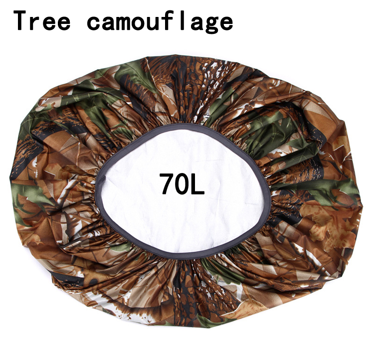 35L-80L Outdoor Sport Draagbare Tas Regenhoes Waterdichte Rugzak Camping Wandelen Fietsen Dust Rain Cover Camouflage Zwart Nylon: Tree 70L